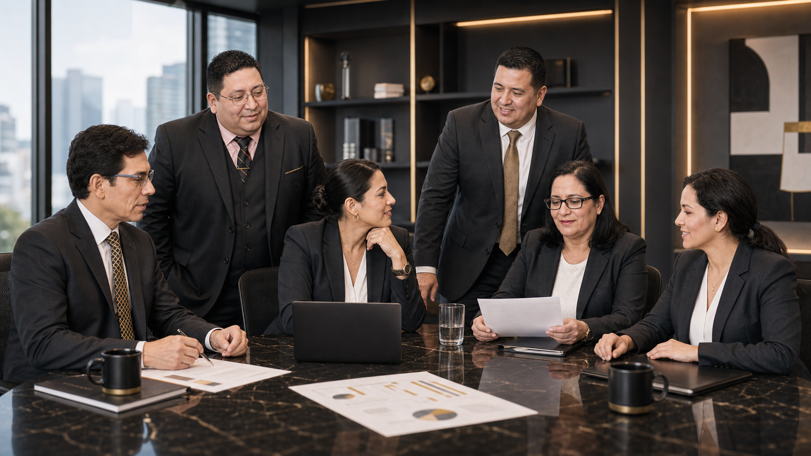 Equipo real de BAS trabajando en una sesión estratégica